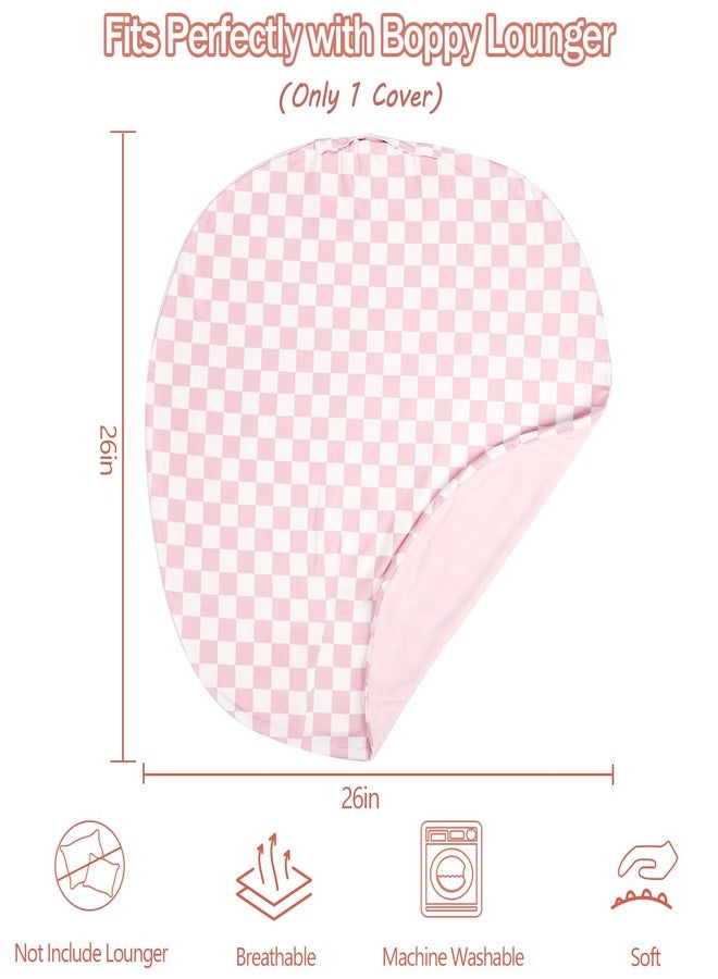 DAYEEBALL Baby Lounger Cover 1 Pack, Double-Sided Removable Lounger Covers for Infant, Stretchy and Soft Reversible Lounger Slipcover for Baby Girls Boys Newborn Pink Checkerboard (Only Cover) - Image 2
